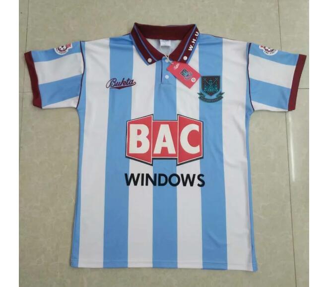 1991-92 West Ham United Retro Away Kit Soccer Jersey